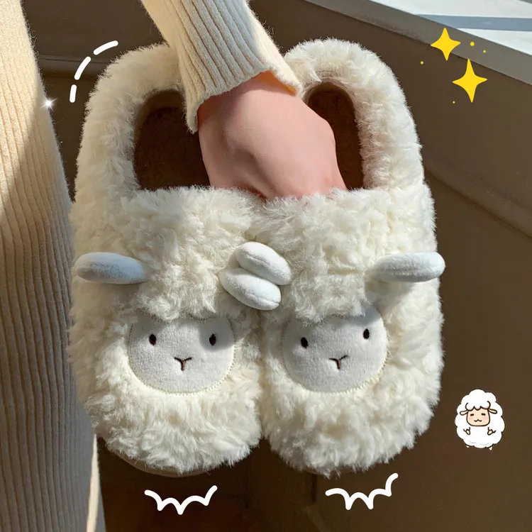 洁丽雅棉鞋女秋冬季2025新款室内家居可爱毛毛加绒月子鞋产后产妇