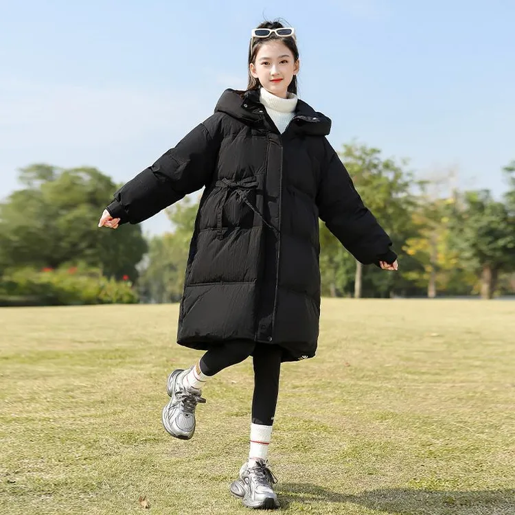 巴拉童年女大童羽绒服冬季2024新款儿童洋气初中生女童加厚宽松中