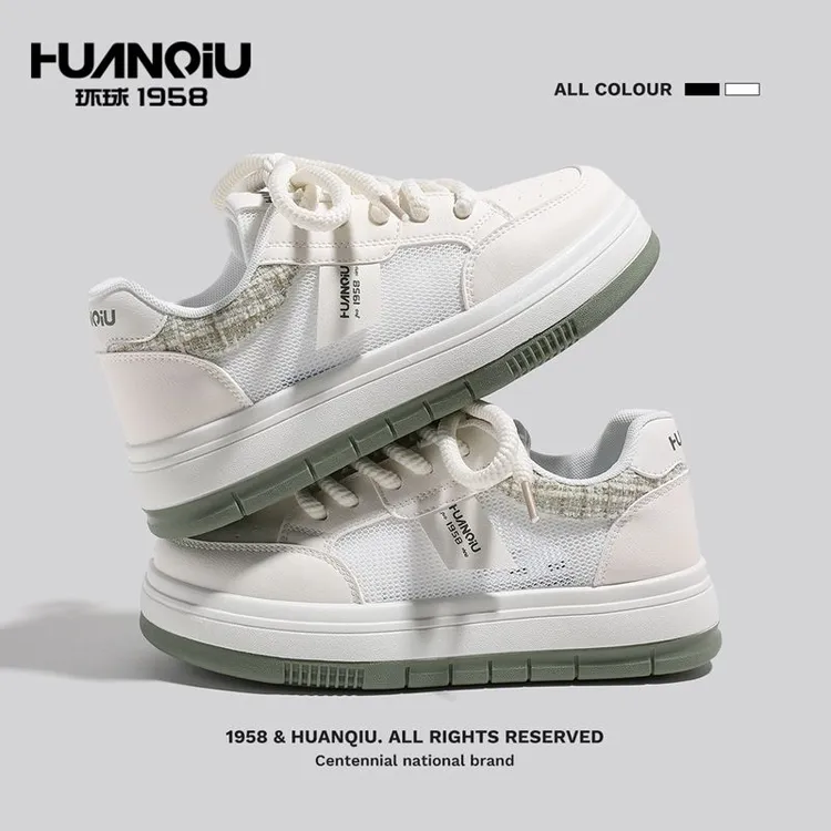 环球小白鞋网面2024夏季新款高颜值小众百搭时尚学生女鞋板休闲