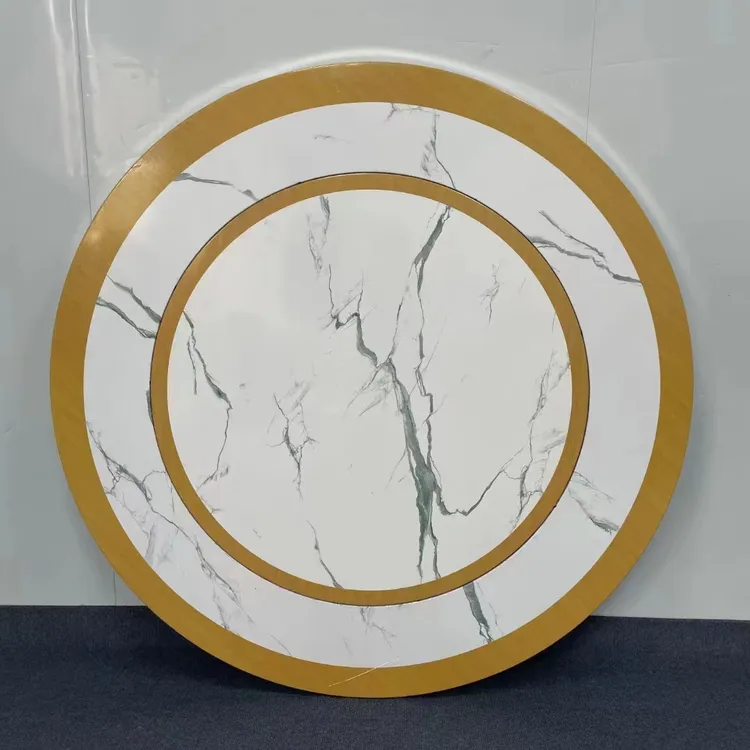 加厚加大桌腿1.2-2.0米不锈钢内置转盘折叠圆桌家用酒席饭店餐厅