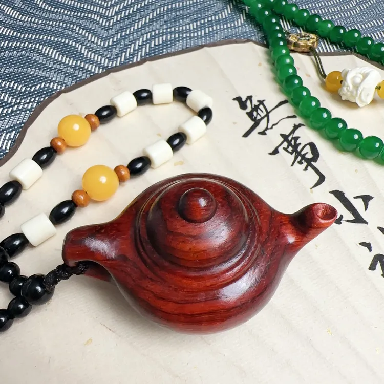 【山林间】高油高密紫檀木把把壶（把把胡）手把件摆件文玩雕刻挂件