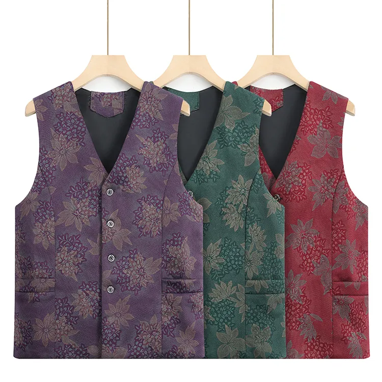 中老年人女春秋马夹薄款背心奶奶妈妈60岁70坎肩马甲太太老人大码