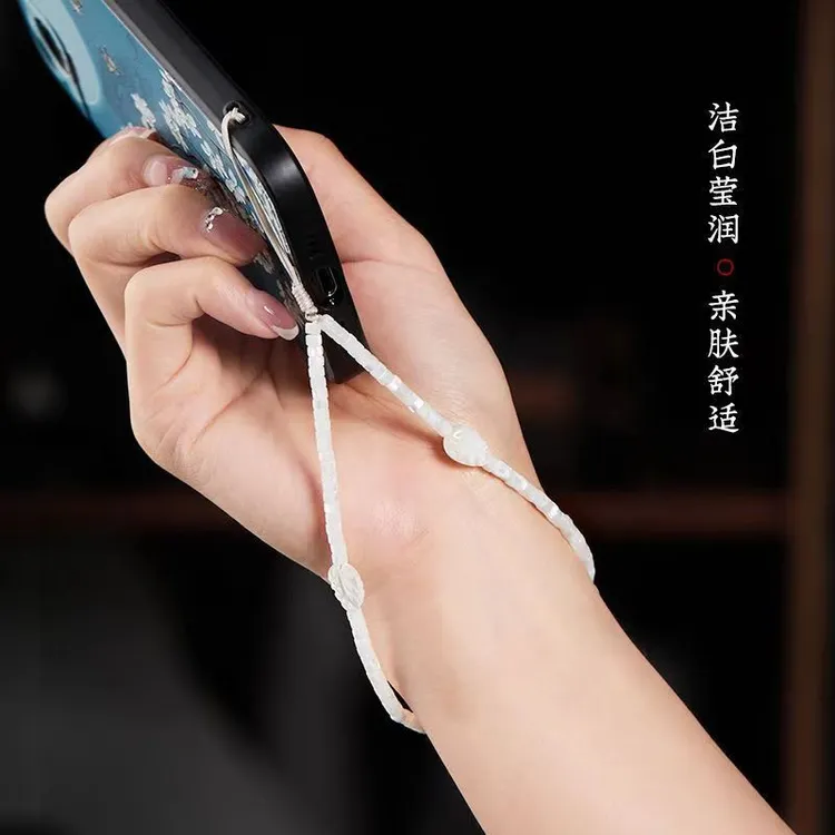 天然贝壳手机链可套手掌短款挂绳原创简约防丢绳相机挂件手工饰品