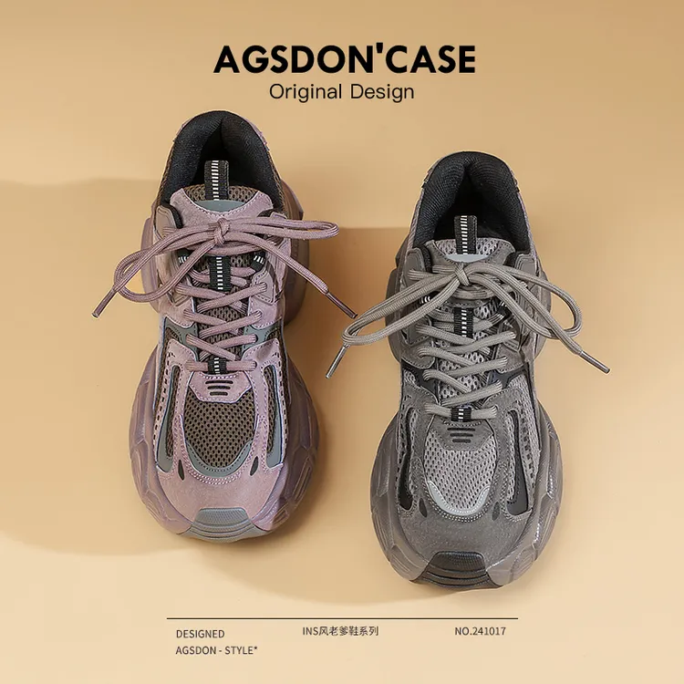 奥古狮登情侣老爹鞋女2025春季新款户外登山爆款厚底百搭运动女鞋