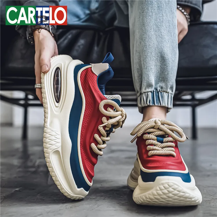 卡帝乐鳄鱼男鞋秋季爆款时尚老爹鞋学生休闲鞋厚底内增高运动潮鞋