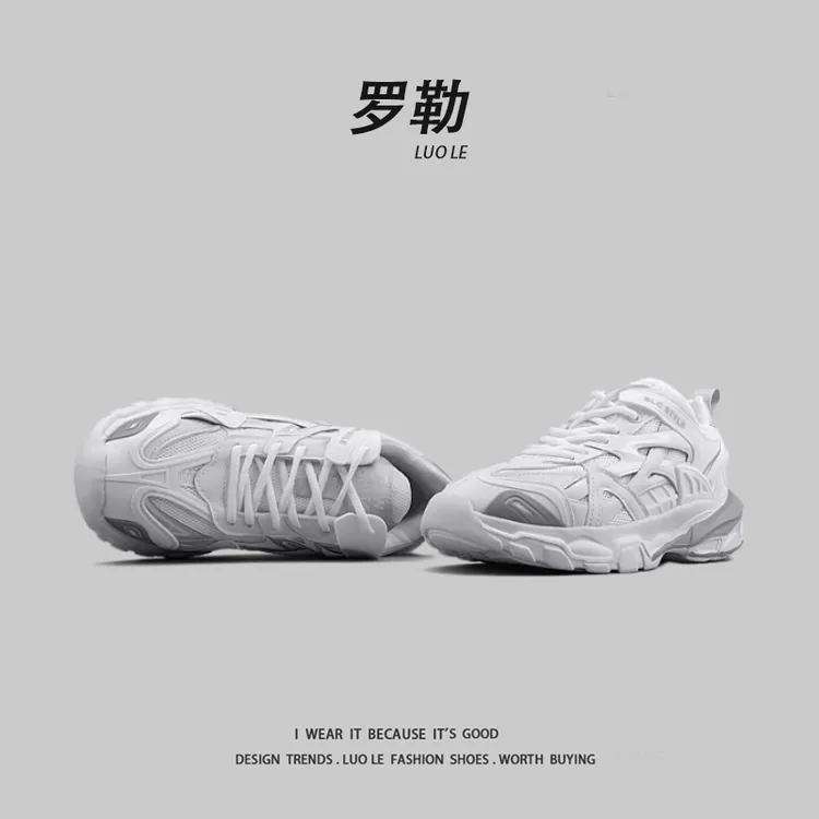 LUOLE罗勒外贸男女夏季透气潮流厚底ins老爹鞋情侣网面运动休闲鞋