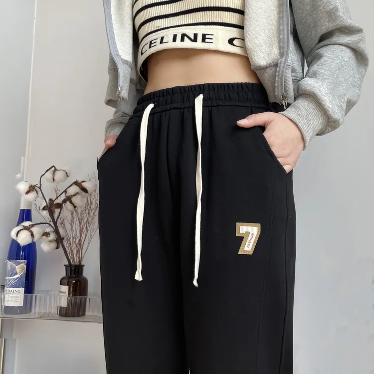 秋冬哈伦裤外穿运动裤女高腰修身加绒加厚百搭显瘦宽松裤卫裤子