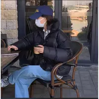 新款白鸭绒面包服简约时尚通勤加厚宽松百搭外套气质
