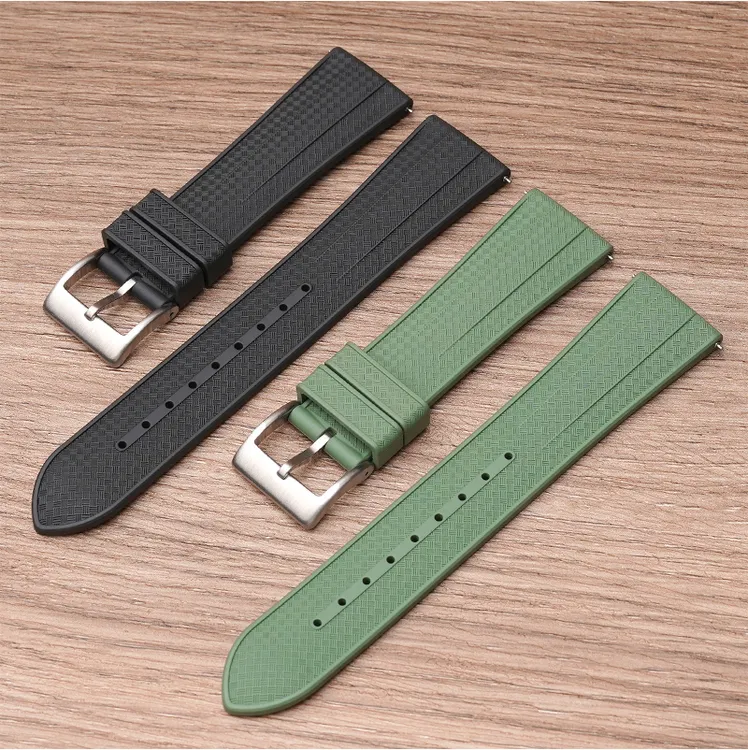 运动快拆氟橡胶表带适配华为GT万国欧米茄劳力士柔软表带机械手表