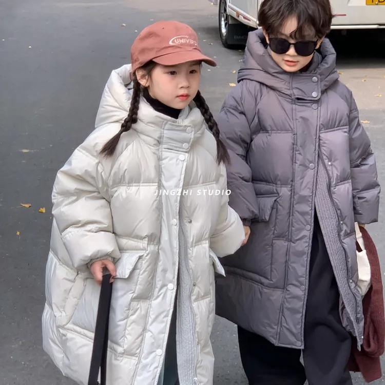 儿童冬季羽绒服男童女童中性长款加厚保暖外套