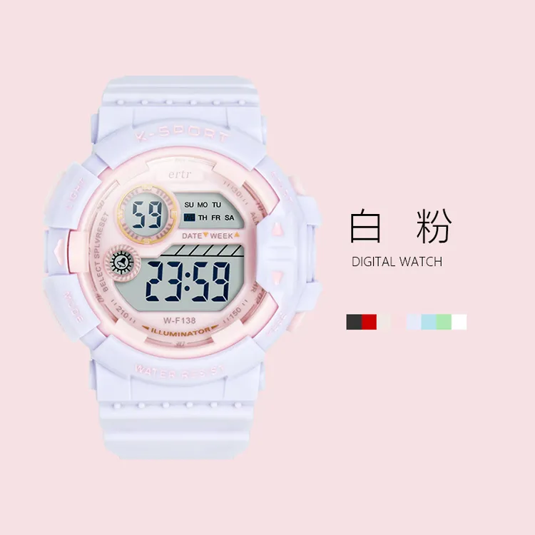 儿童电子手表小学生只看时间初中生6-12岁女孩防水防摔女生闹钟男