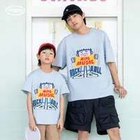 mipo儿童夏时尚圆领外出洋气百搭休闲宽松亲子恤夏季卡通印花短袖