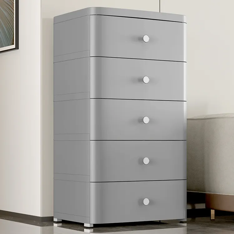 塑料抽屉式收纳柜家用客厅置物柜多层夹缝储物柜卧室床头柜柜子