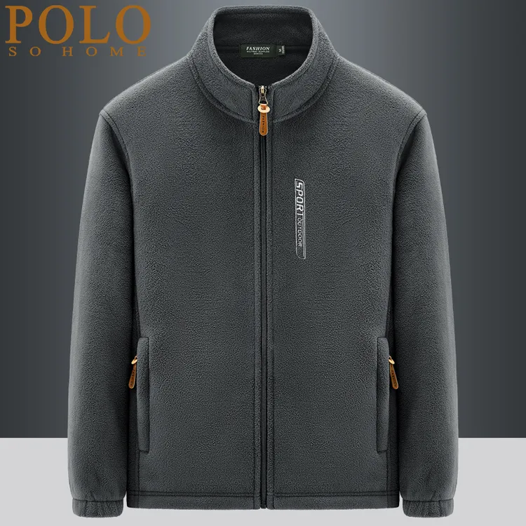 保罗抓绒衣男款高端夹克冬季户外运动大码保暖摇粒绒加绒加厚外套