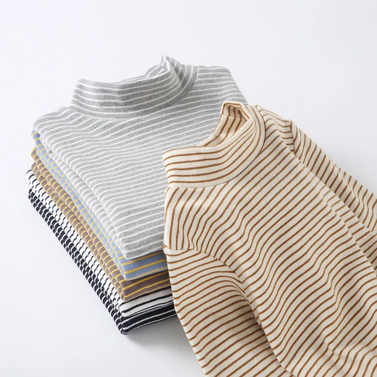 儿童半高领打底衫秋冬宝宝纯棉内搭中领上衣女童秋装男童长袖t恤