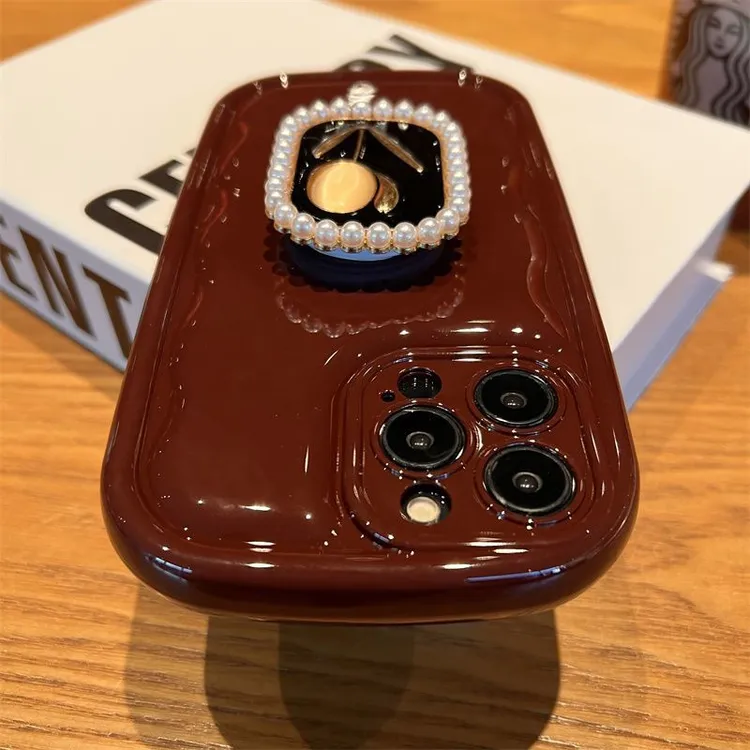 珍珠花朵支架适用苹果15ProMax手机壳iPhone14新款13软1211苹果13