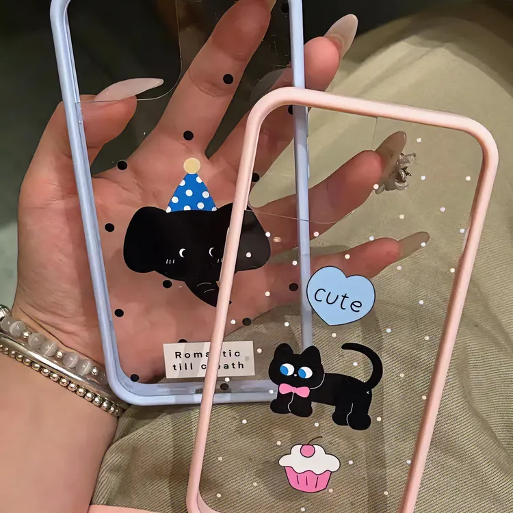 小众ins波点大象猫咪适用15苹果14promax手机壳iPhone13新款12/11