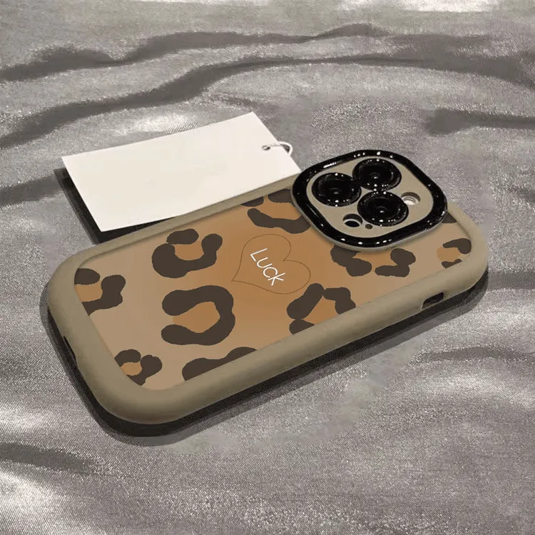 杜奥爱心豹纹适用iPhone17pro/16手机壳15pro软胶14全包13/11防摔