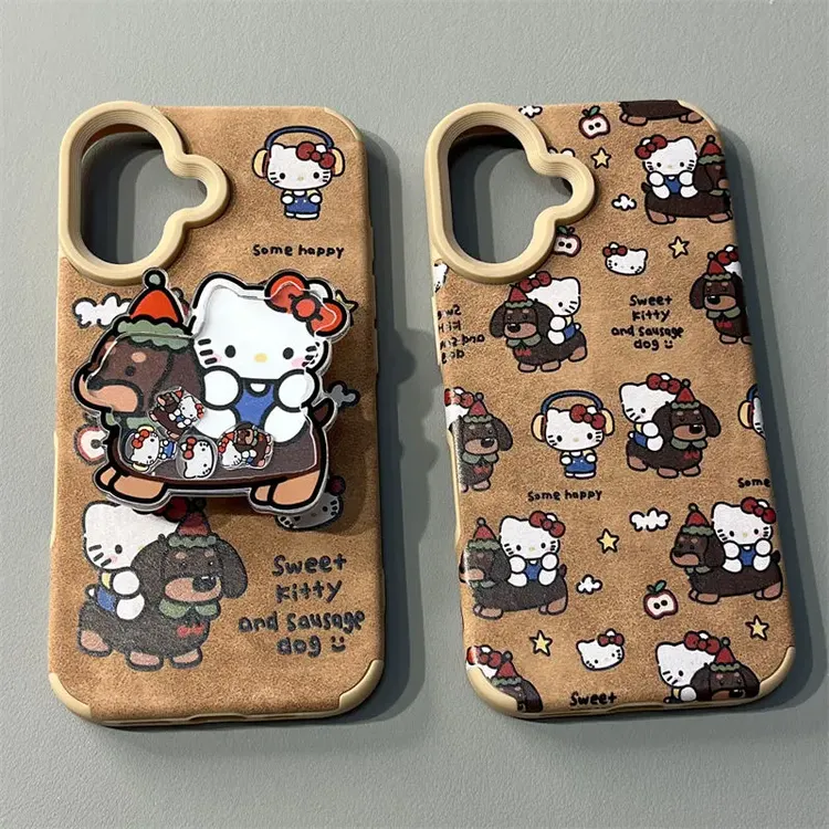 圣诞小狗KT猫适用苹果16promax套iPhone15/14网红12高级16pro卡通