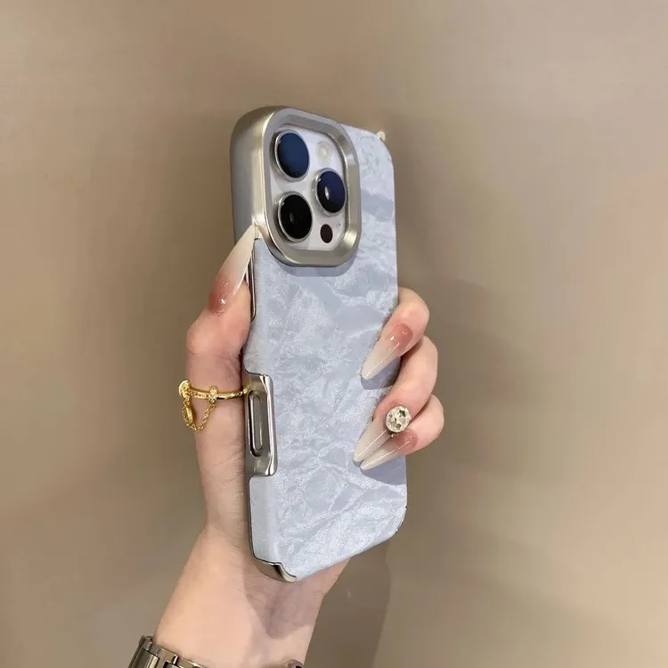 新款绒布电镀适用苹果16Promax手机壳简约iPhone15高级感14防摔13