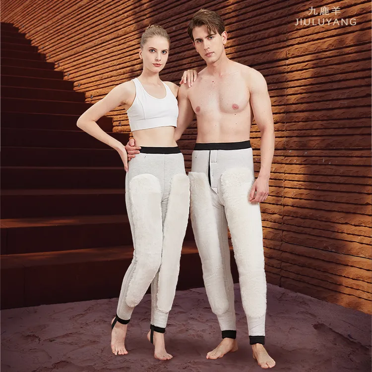 九鹿羊棉裤男款冬季加厚纯羊毛保暖裤护膝东北零下40度羊毛裤女