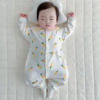 纯棉春秋季婴儿连体衣新生儿无骨哈衣女宝宝长袖婴幼连身衣爬服