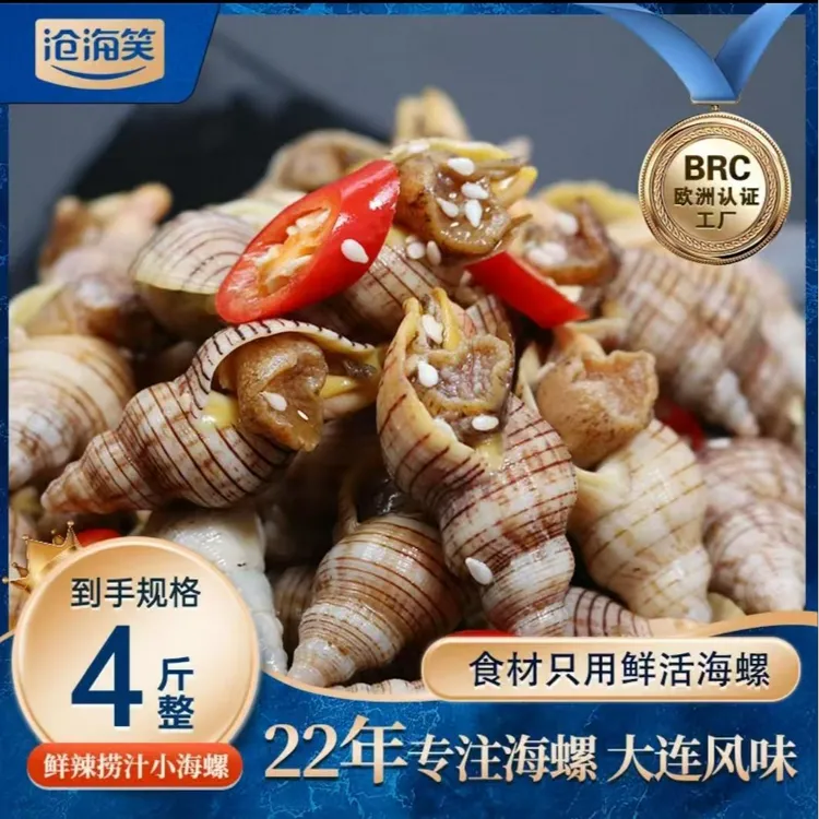捞汁小海螺500g/袋微麻微辣无沙无泥大连捕捞冷冻保存解冻即食