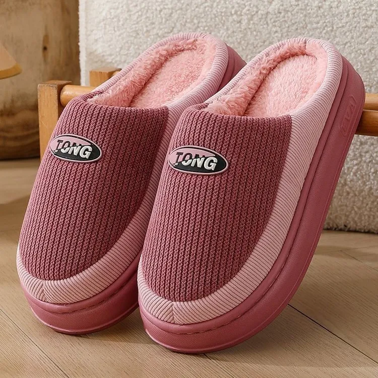 冬季棉拖鞋女款加厚保暖毛绒棉拖EVA厚底防滑耐磨居家室内棉拖男