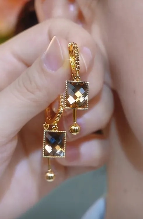 铜合金无非金属耳饰 简约时尚气质百搭轻奢高级感耳环0666精致