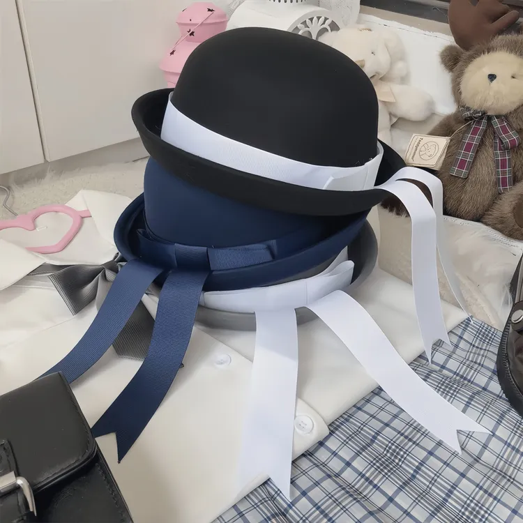 jk制服帽子水手服帽子百搭小圆帽幼稚园海军帽子毛呢礼帽学院风帽