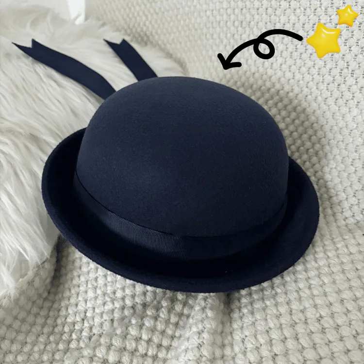 jk帽子水手服帽子手作校供感海军帽潮小圆帽可爱蝴蝶结飘带小礼帽