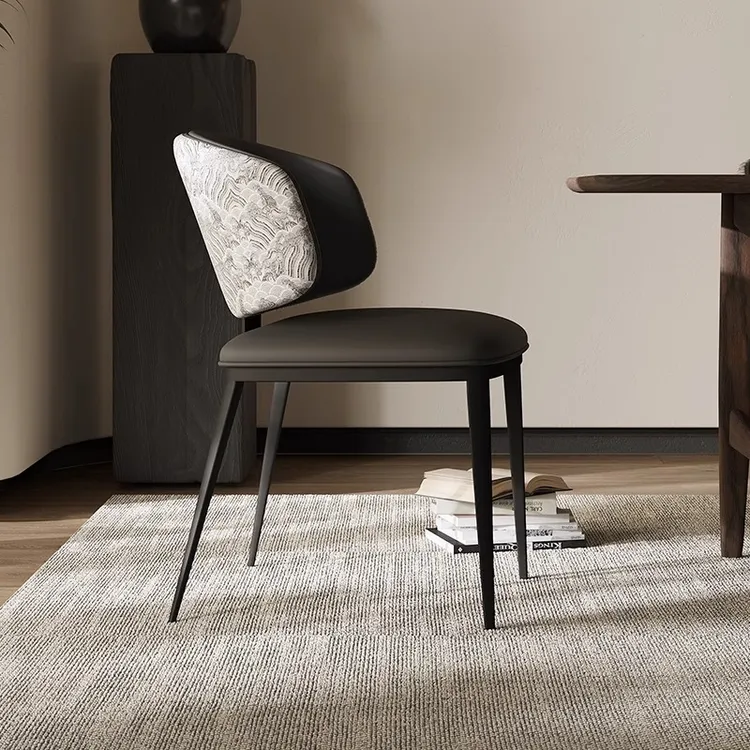 意式极简餐椅国潮设计师椅子现代简约家用靠背椅轻奢餐桌椅酒店椅