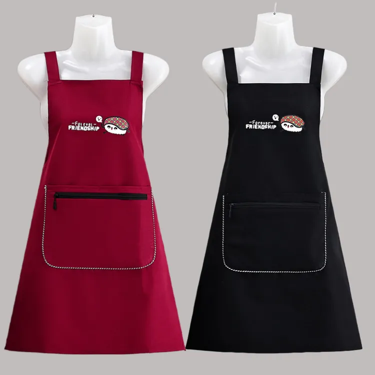 新款防水围裙防油围裙洋气家用柔软耐脏做饭餐厅工作男女通用印字