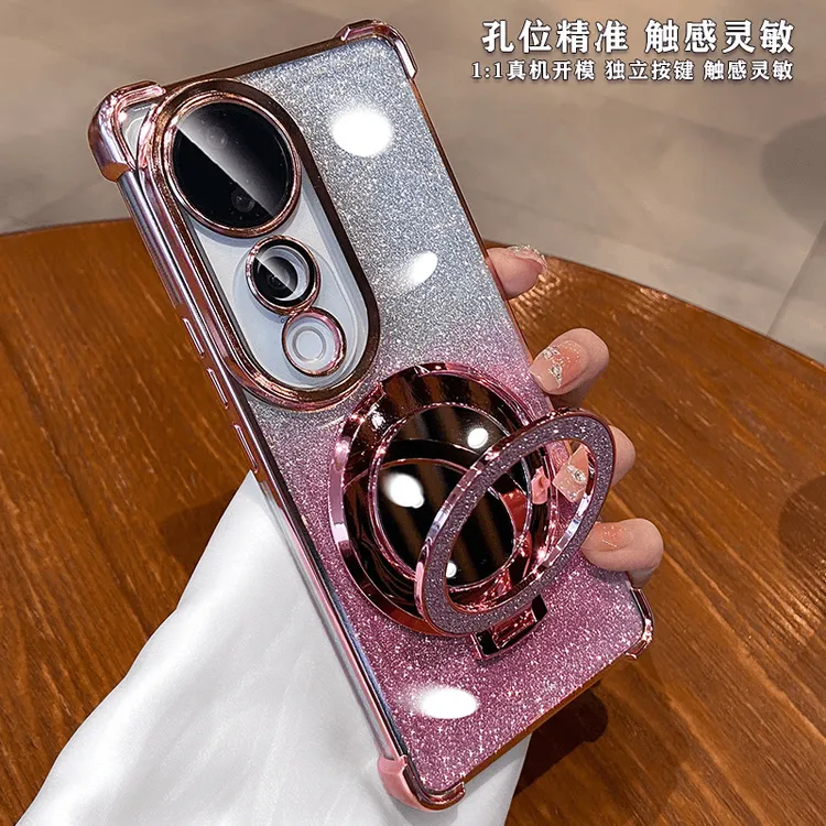 高颜值气囊防摔适用vivos19手机壳镜头膜s18Pro补妆镜支架17奢华