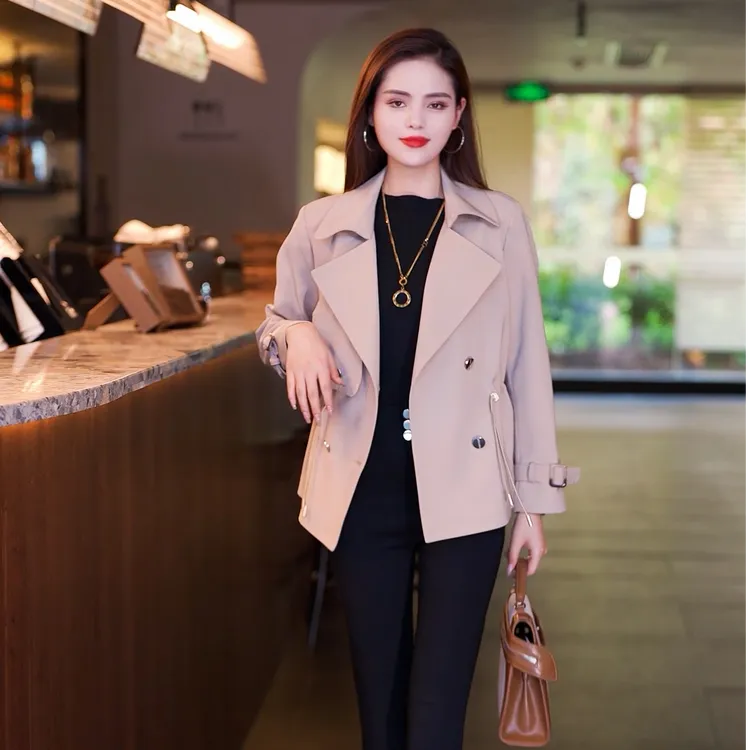 短款风衣2024春秋新款高档小香风宽松显瘦时尚百搭外套女