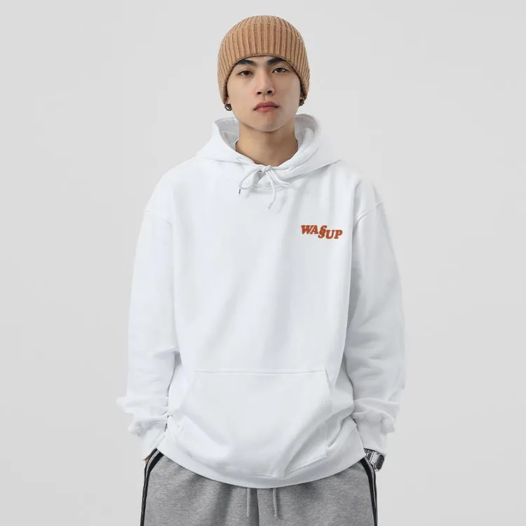 WASSUP美式新款重磅卫衣男连帽秋冬加绒宽松情侣百搭上衣外套长袖