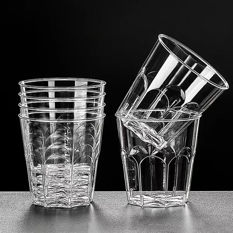 一次性杯子直筒航空杯特厚加硬塑料饮杯家用食品级材质耐高温水杯