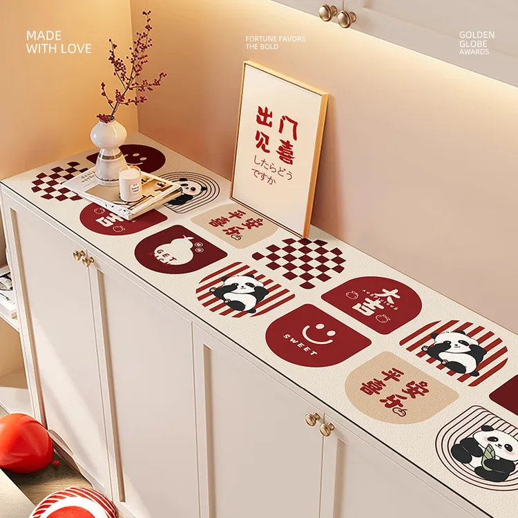 餐边柜桌垫电视柜鞋柜玄关轻奢高级皮革桌布防脏台面保护垫子盖布