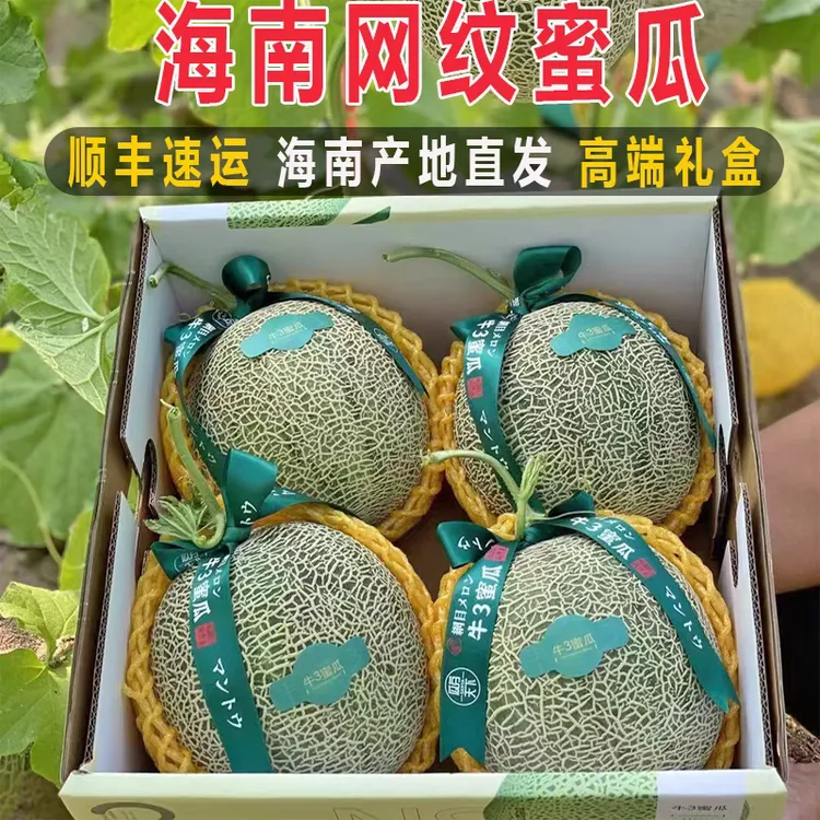 正宗海南玫珑瓜网纹瓜当季新鲜冰淇淋香甜水果整箱礼盒顺丰包邮
