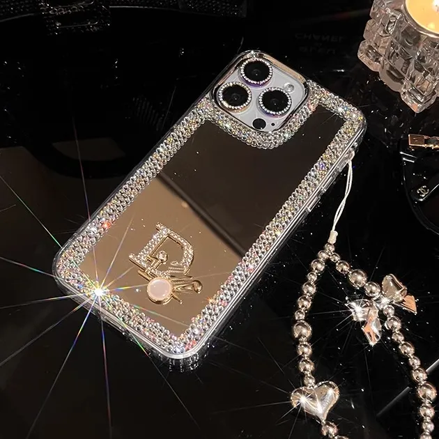 补妆镜面水钻苹果15手机壳iphone14高端奢华13pro保护套12网红女
