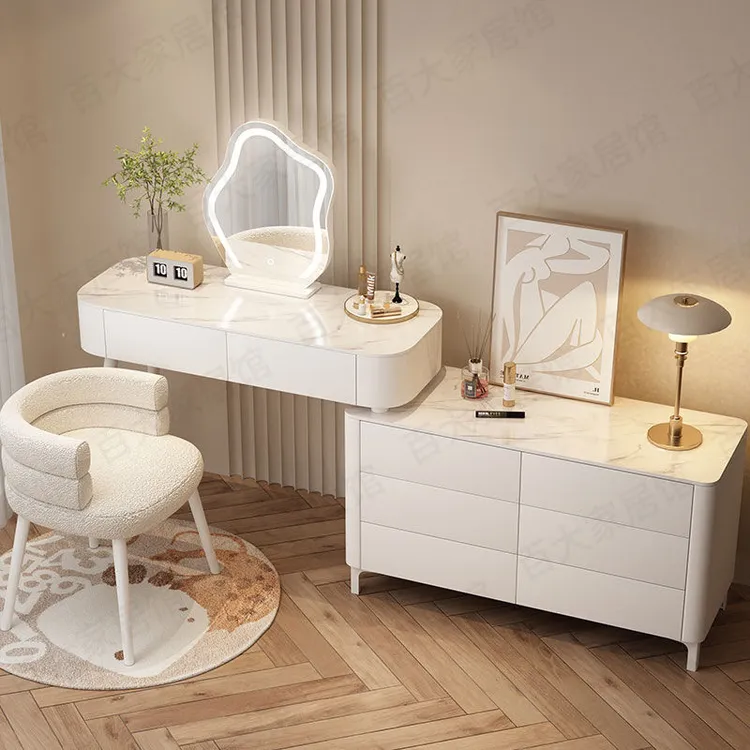 2024房间梳妆台小户型风卧室斗柜现代简约收纳柜化妆台一体化妆桌