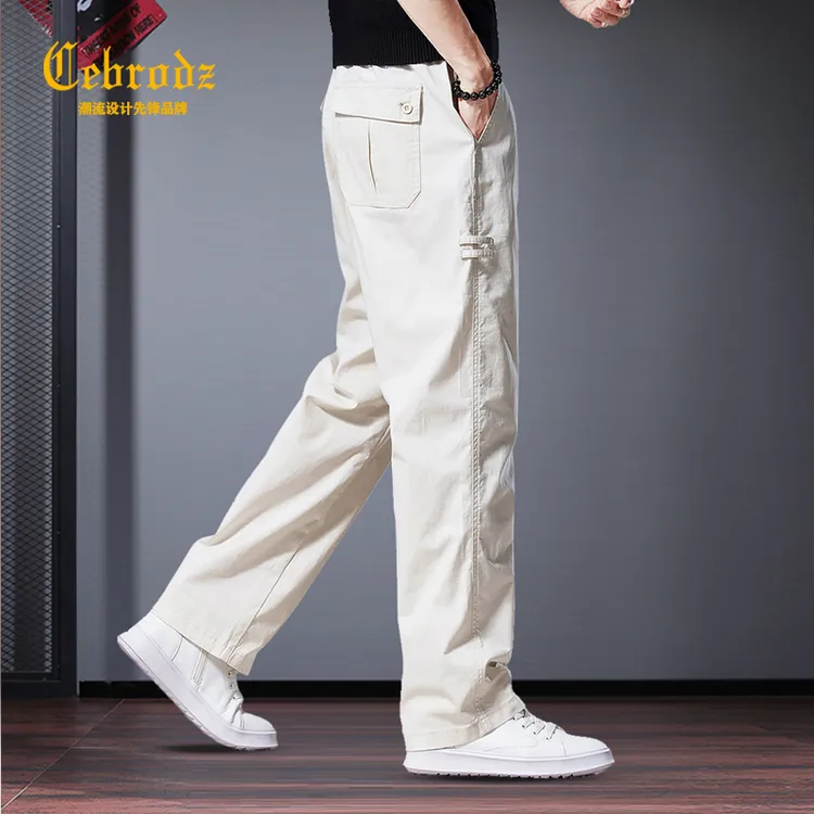 法国Cebrodz秋季新款高端休闲裤男士日系大码春夏潮流宽松直筒裤