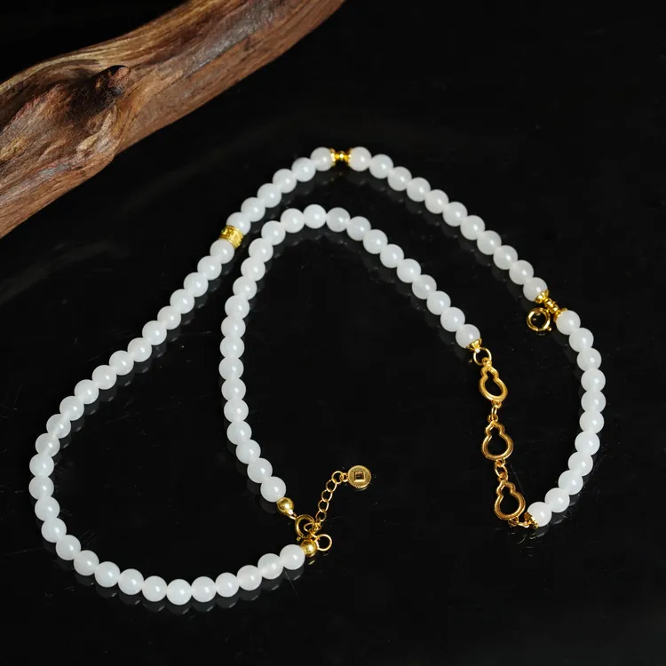 【小北严选】和田玉DIY珠链25-AH121X250【多样性发一件】约4.5mm+