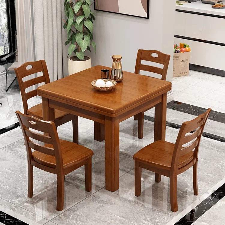 铭蚨家用餐桌小户型简约现代全实木四方桌食堂正方形0.8米八仙桌