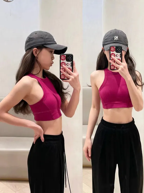 工字螺纹运动背心女含胸垫瑜伽速干健身文胸跑步防震瑜伽服夏