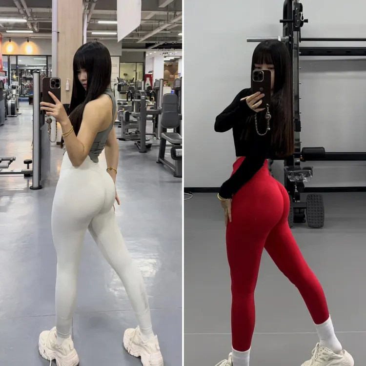 【抹小茶推荐】高腰提臀健身裤女高弹力速干紧身网红蜜桃瑜伽瑜伽服