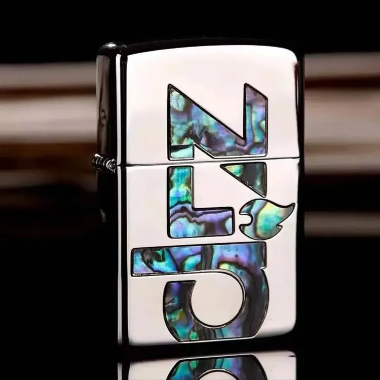 ZIPPO打火机DIY205贴片彩贝大标防风打火机（新008）镜面DYH1X1
