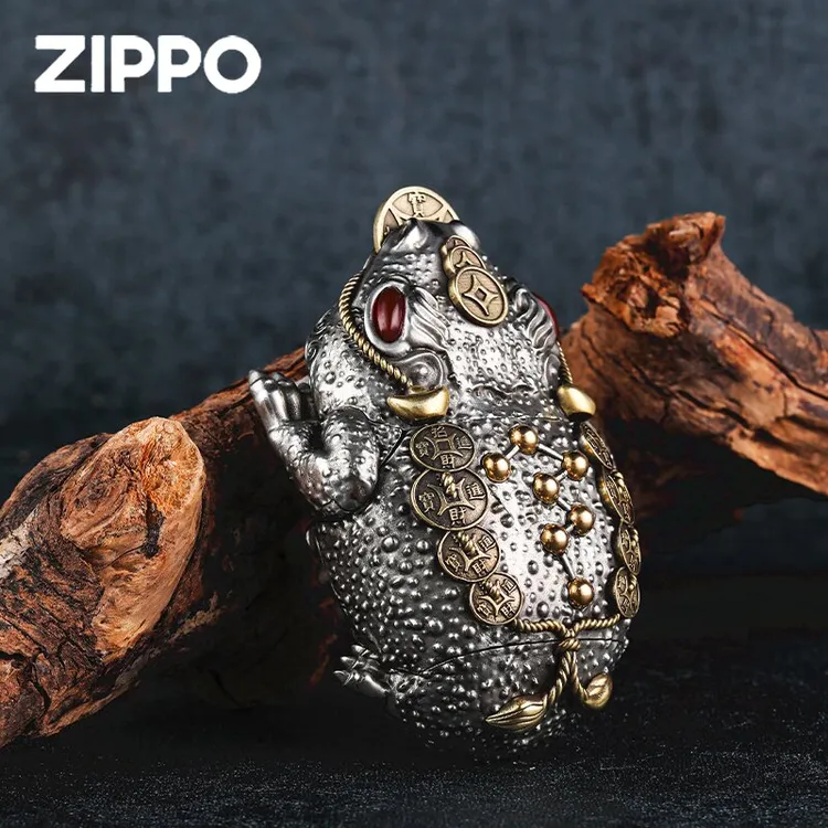 ZIPPO打火机正版东方文化招财三足金蟾男士送礼防风打火机收藏