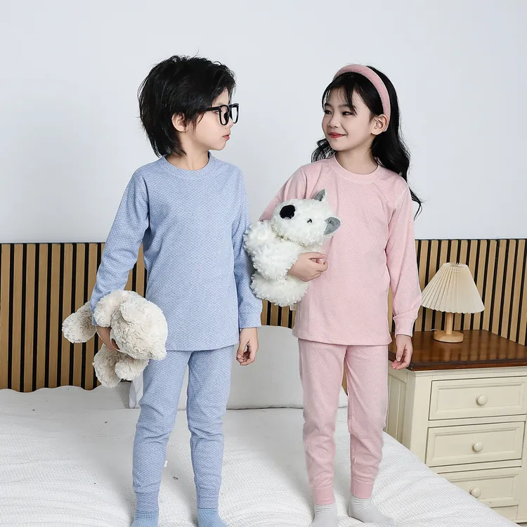 2024年儿童德绒保暖内衣中小童无骨家居服男童女童加厚秋衣秋裤