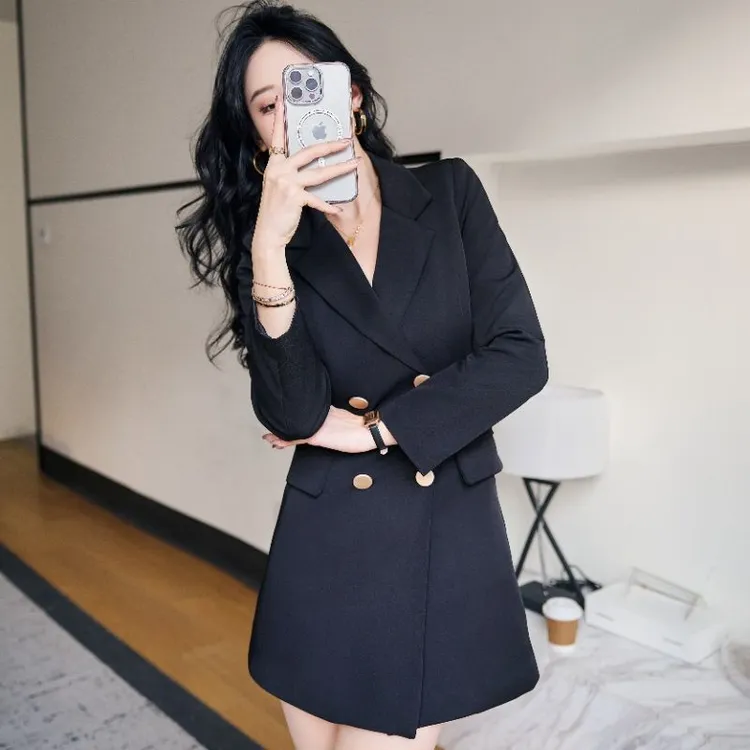 韩版小西装外套女2025新款气质时尚名媛职业女神范双排扣显瘦西服